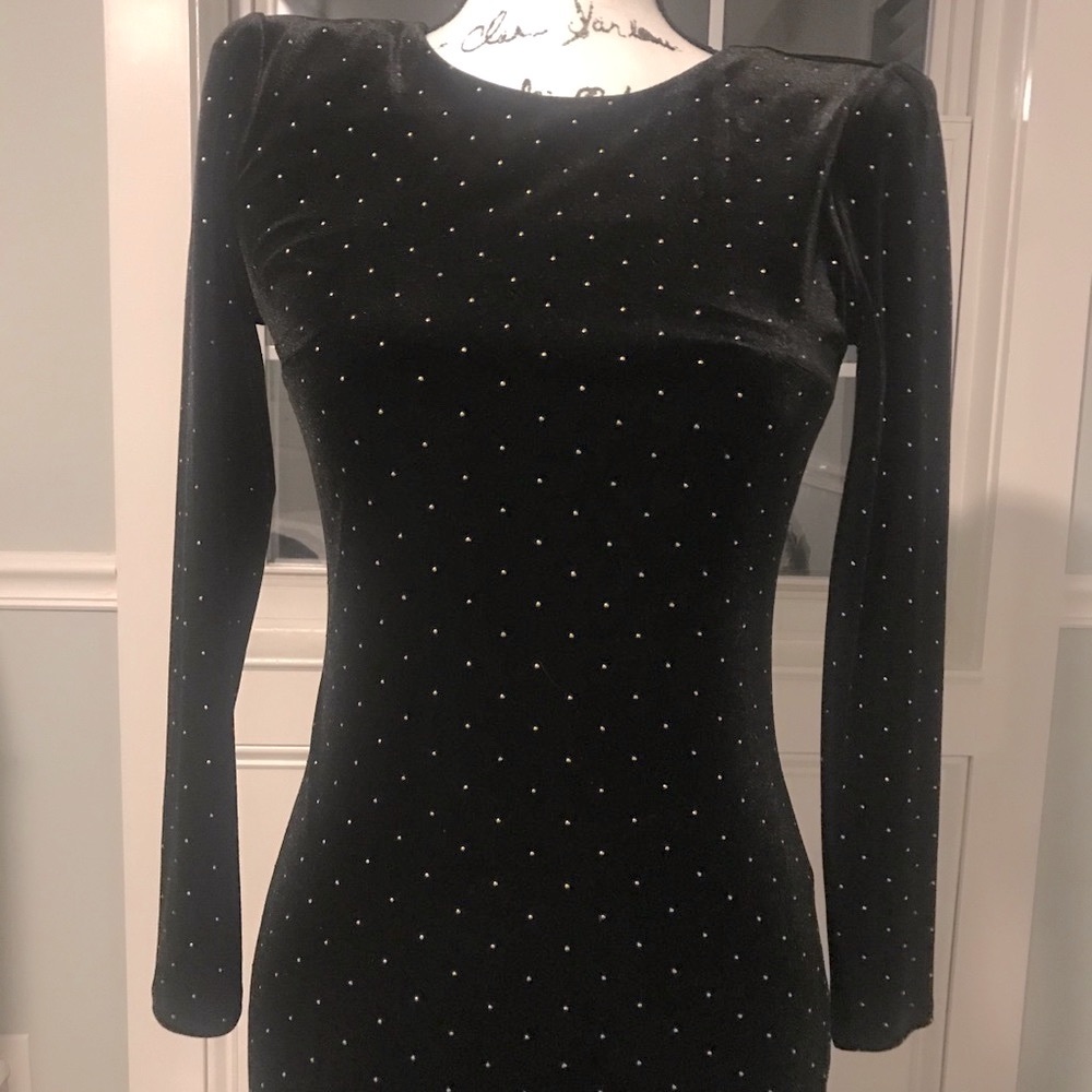 Black velvet dress